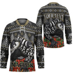 Personalized Magpies Football Christmas Hockey Jersey Australian Football Mascot - Ugly Xmas Pattern Festive