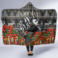 Personalized Magpies Football Christmas Hooded Blanket Australian Football Mascot - Ugly Xmas Pattern Festive