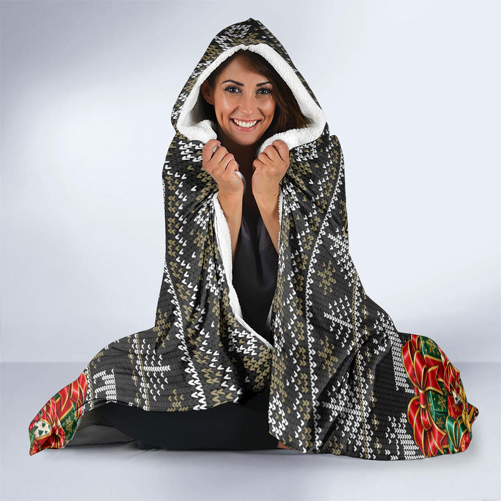 Personalized Magpies Football Christmas Hooded Blanket Australian Football Mascot - Ugly Xmas Pattern Festive