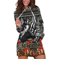 Personalized Magpies Football Christmas Hoodie Dress Australian Football Mascot - Ugly Xmas Pattern Festive