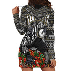 Personalized Magpies Football Christmas Hoodie Dress Australian Football Mascot - Ugly Xmas Pattern Festive