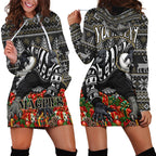 Personalized Magpies Football Christmas Hoodie Dress Australian Football Mascot - Ugly Xmas Pattern Festive