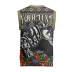 Personalized Magpies Football Christmas Knitted V-Neck Vest Australian Football Mascot - Ugly Xmas Pattern Festive