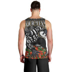 Personalized Magpies Football Christmas Men Tank Top Australian Football Mascot - Ugly Xmas Pattern Festive