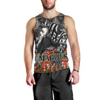 Personalized Magpies Football Christmas Men Tank Top Australian Football Mascot - Ugly Xmas Pattern Festive