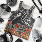 Personalized Magpies Football Christmas Men Tank Top Australian Football Mascot - Ugly Xmas Pattern Festive