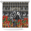 Personalized Magpies Football Christmas Shower Curtain Australian Football Mascot - Ugly Xmas Pattern Festive