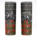 Personalized Magpies Football Christmas Skinny Tumbler Australian Football Mascot - Ugly Xmas Pattern Festive