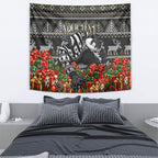 Personalized Magpies Football Christmas Tapestry Australian Football Mascot - Ugly Xmas Pattern Festive