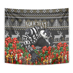 Personalized Magpies Football Christmas Tapestry Australian Football Mascot - Ugly Xmas Pattern Festive