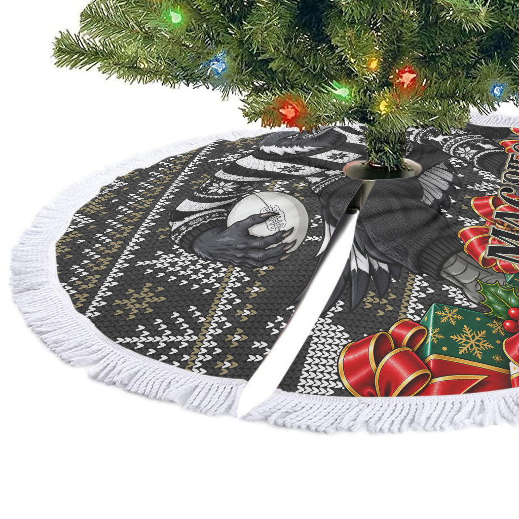Magpies Football Christmas Tree Skirt Australian Football Mascot - Ugly Xmas Pattern Festive