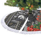Magpies Football Christmas Tree Skirt Australian Football Mascot - Ugly Xmas Pattern Festive