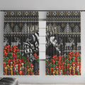 Personalized Magpies Football Christmas Window Curtain Australian Football Mascot - Ugly Xmas Pattern Festive
