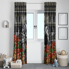 Personalized Magpies Football Christmas Window Curtain Australian Football Mascot - Ugly Xmas Pattern Festive