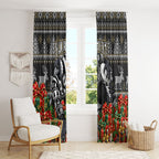 Personalized Magpies Football Christmas Window Curtain Australian Football Mascot - Ugly Xmas Pattern Festive