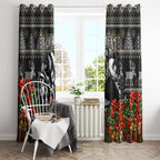 Personalized Magpies Football Christmas Window Curtain Australian Football Mascot - Ugly Xmas Pattern Festive