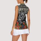 Personalized Magpies Football Christmas Women Sleeveless Polo Shirt Australian Football Mascot - Ugly Xmas Pattern Festive