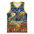 Personalized West Coast Eagles Football Christmas Basketball Jersey Australian Football Mascot - Ugly Christmas Pattern Festive