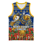 Personalized West Coast Eagles Football Christmas Basketball Jersey Australian Football Mascot - Ugly Christmas Pattern Festive
