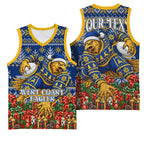 Personalized West Coast Eagles Football Christmas Basketball Jersey Australian Football Mascot - Ugly Christmas Pattern Festive