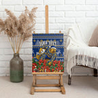 Personalized West Coast Eagles Football Christmas Canvas Wall Art Australian Football Mascot - Ugly Christmas Pattern Festive