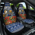 Personalized West Coast Eagles Football Christmas Car Seat Cover Australian Football Mascot - Ugly Christmas Pattern Festive
