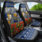 Personalized West Coast Eagles Football Christmas Car Seat Cover Australian Football Mascot - Ugly Christmas Pattern Festive