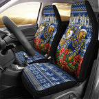 Personalized West Coast Eagles Football Christmas Car Seat Cover Australian Football Mascot - Ugly Christmas Pattern Festive