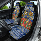 Personalized West Coast Eagles Football Christmas Car Seat Cover Australian Football Mascot - Ugly Christmas Pattern Festive