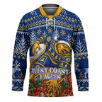 Personalized West Coast Eagles Football Christmas Hockey Jersey Australian Football Mascot - Ugly Christmas Pattern Festive
