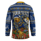 Personalized West Coast Eagles Football Christmas Hockey Jersey Australian Football Mascot - Ugly Christmas Pattern Festive