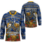 Personalized West Coast Eagles Football Christmas Hockey Jersey Australian Football Mascot - Ugly Christmas Pattern Festive