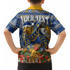 Personalized West Coast Eagles Football Christmas Kid Hawaiian Shirt Australian Football Mascot - Ugly Christmas Pattern Festive