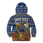 Personalized West Coast Eagles Football Christmas Kid Hoodie Australian Football Mascot - Ugly Christmas Pattern Festive