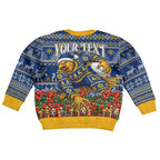 Personalized West Coast Eagles Football Christmas Kid Ugly Christmas Sweater Australian Football Mascot - Ugly Christmas Pattern Festive