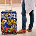 Personalized West Coast Eagles Football Christmas Luggage Cover Australian Football Mascot - Ugly Christmas Pattern Festive