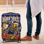 Personalized West Coast Eagles Football Christmas Luggage Cover Australian Football Mascot - Ugly Christmas Pattern Festive