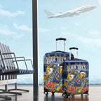 Personalized West Coast Eagles Football Christmas Luggage Cover Australian Football Mascot - Ugly Christmas Pattern Festive