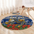 Personalized West Coast Eagles Football Christmas Round Carpet Australian Football Mascot - Ugly Christmas Pattern Festive