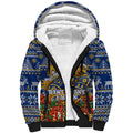 Personalized West Coast Eagles Football Christmas Sherpa Hoodie Australian Football Mascot - Ugly Christmas Pattern Festive
