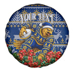 Personalized West Coast Eagles Football Christmas Spare Tire Cover Australian Football Mascot - Ugly Christmas Pattern Festive