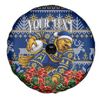 Personalized West Coast Eagles Football Christmas Spare Tire Cover Australian Football Mascot - Ugly Christmas Pattern Festive