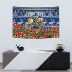 Personalized West Coast Eagles Football Christmas Tapestry Australian Football Mascot - Ugly Christmas Pattern Festive