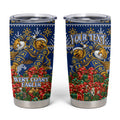 Personalized West Coast Eagles Football Christmas Tumbler Cup Australian Football Mascot - Ugly Christmas Pattern Festive