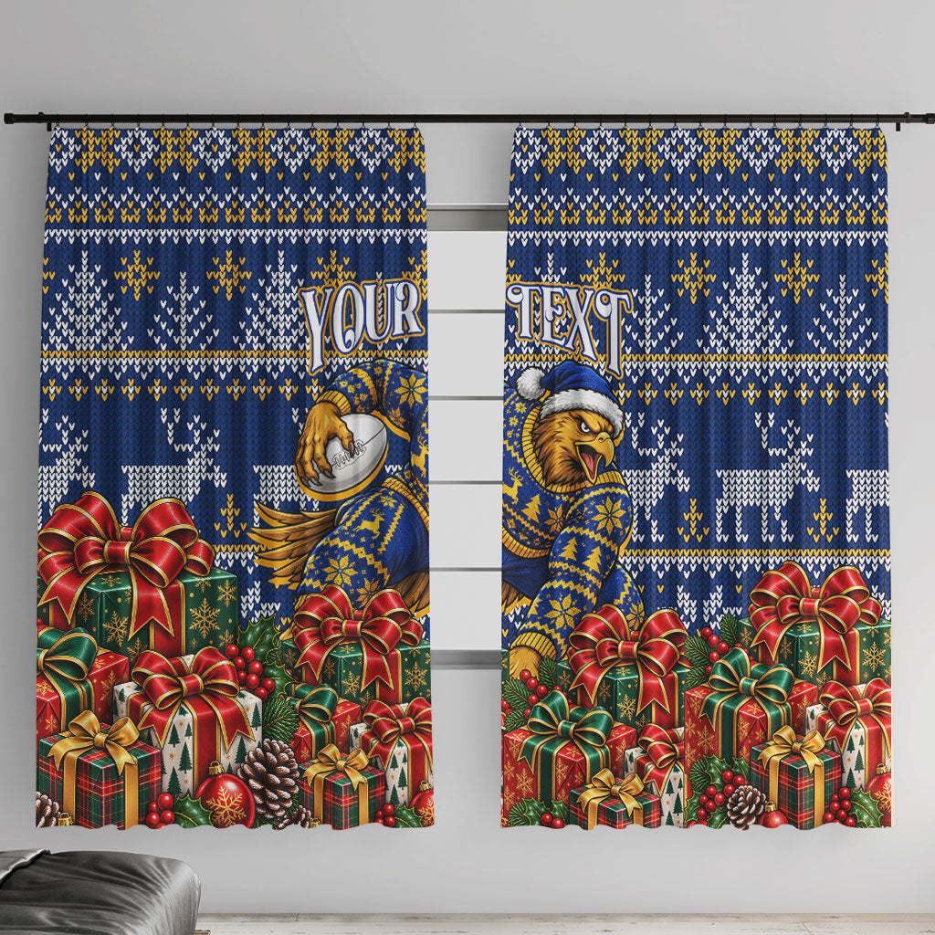 Personalized West Coast Eagles Football Christmas Window Curtain Australian Football Mascot - Ugly Christmas Pattern Festive