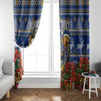 Personalized West Coast Eagles Football Christmas Window Curtain Australian Football Mascot - Ugly Christmas Pattern Festive