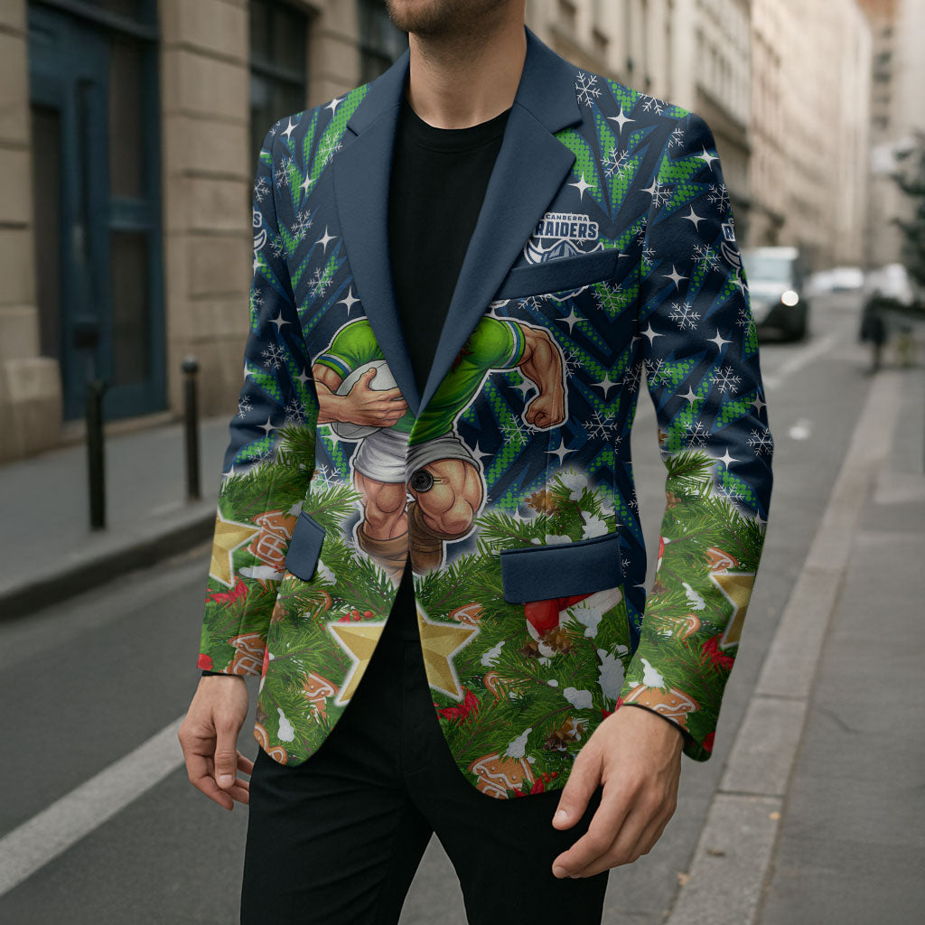 Personalised Raiders Rugby Christmas Blazer Santa Rugby Mascot - Pine Wreath Festive