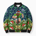Personalised Raiders Rugby Christmas Bomber Puffer Jacket Santa Rugby Mascot - Pine Wreath Festive