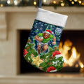 Raiders Rugby Christmas Stocking Santa Rugby Mascot - Pine Wreath Festive