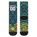 Personalised Raiders Rugby Christmas Crew Socks Santa Rugby Mascot - Pine Wreath Festive